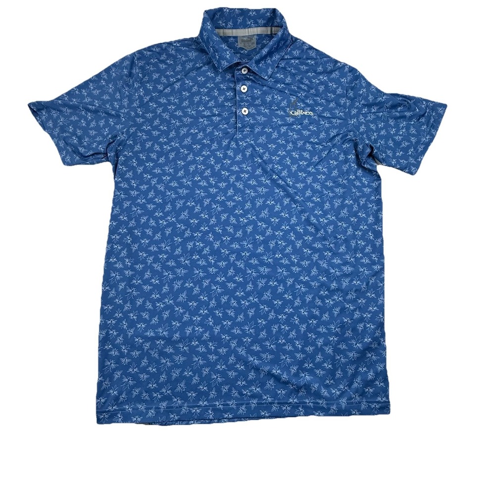 Puma Golf Polo Blue Men's Medium AOP Bee Graphic The Chimneys Golf Course
